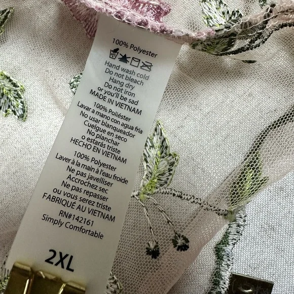 LuLaRoe Deanne II Sheer Floral Maxi Dress 2XL - Picture 6 of 13